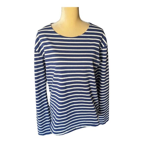 Scotch & Soda Navy Striped Cotton Knit Top Shirt Size Medium - Picture 1 of 12